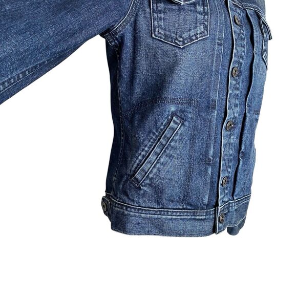 AG Adriano Goldschmied Womens Small Trucker Jean Jacket Blue Denim Western NEW - Picture 10 of 14